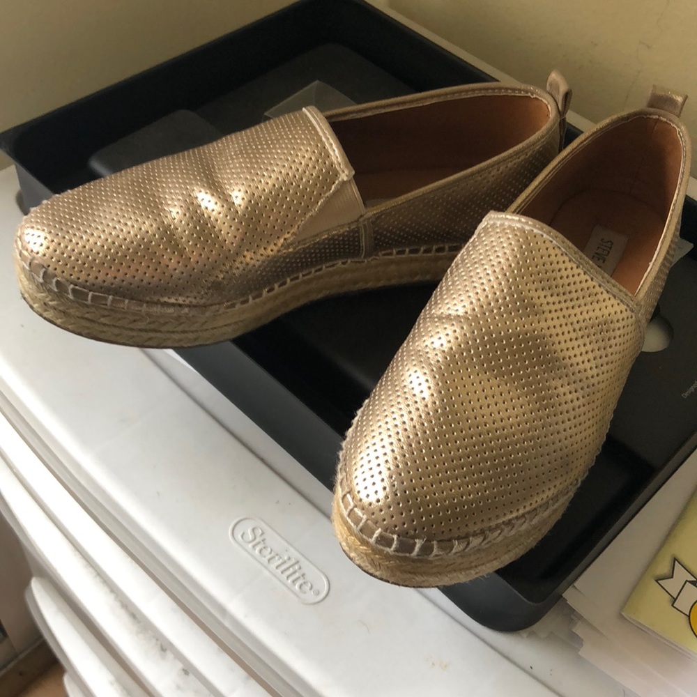 Gold color espadrilles